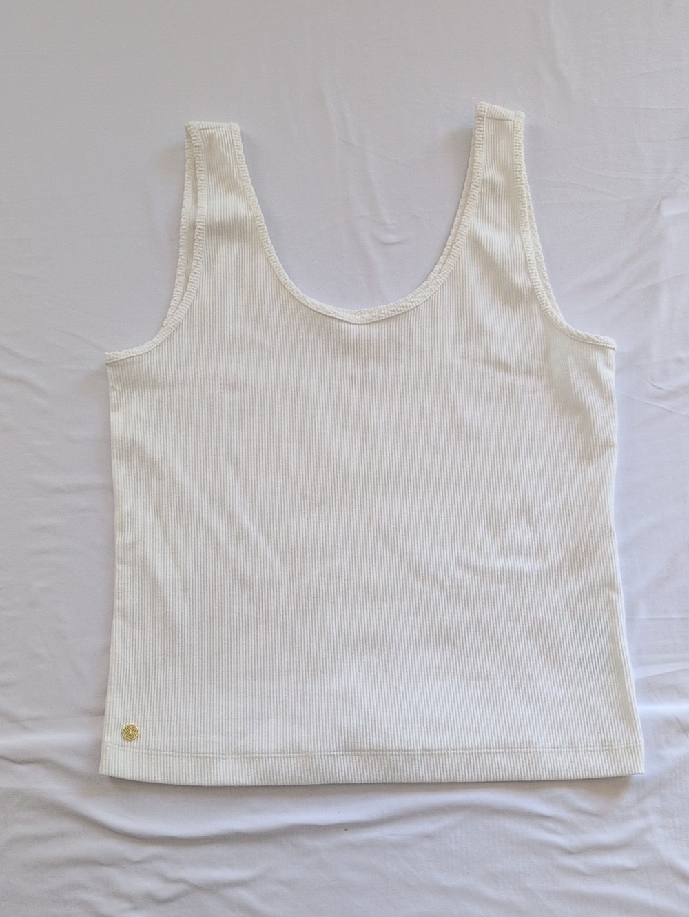 Lilly Pulitzer White Ribbed Scoop Tank